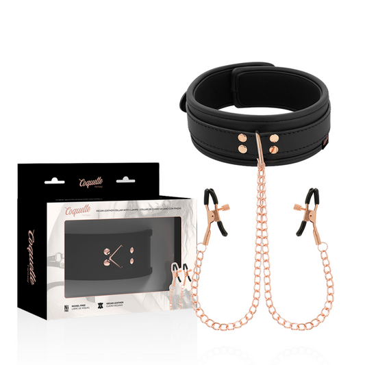 COQUETTE CHIC DESIRE - COLLANA CON MORSETTO PER CAPEZZOLI FANTASIA CON FODERA IN NEOPRENE