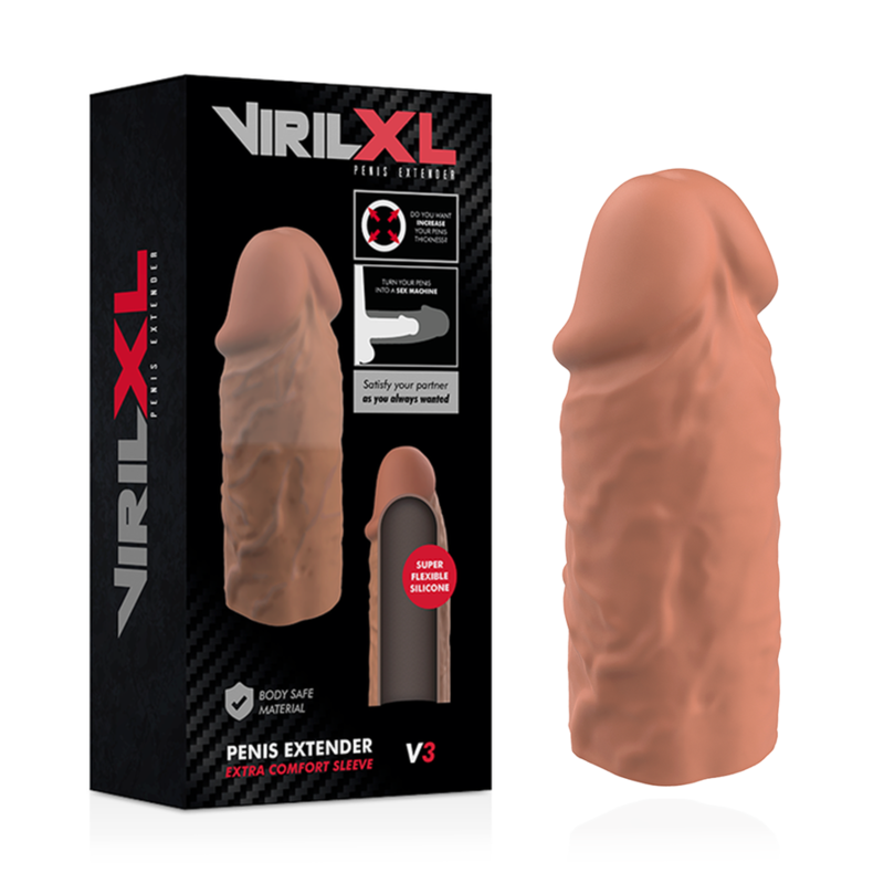 VIRILXL - LIQUID SILICONE V3 BROWN PENIS EXTENSION