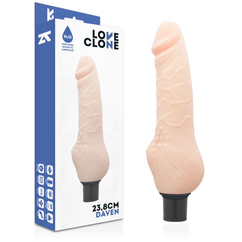 LOVECLONE - DAVEN AUTOLUBRIFICANTE REALISTICO 23,8 CM -O- 3,8 CM