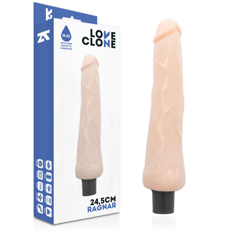 LOVECLONE - VIBRATORE AUTOLUBRIFICANTE RAGNAR 24,5 CM -O- 3,5 CM