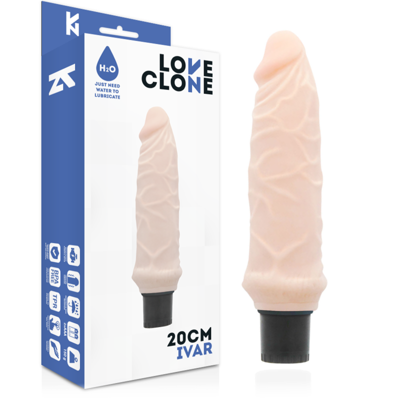 LOVECLONE - IVAR SELBSTSCHMIERENDER VIBRATOR 20 CM -O- 3,7 CM