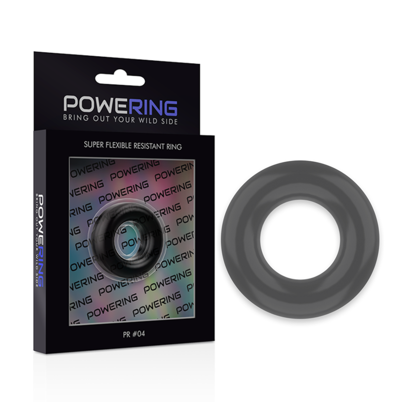 POWERING - ANELLO PER PENE SUPER FLESSIBILE E RESISTENTE 3,8CM PR04 NERO