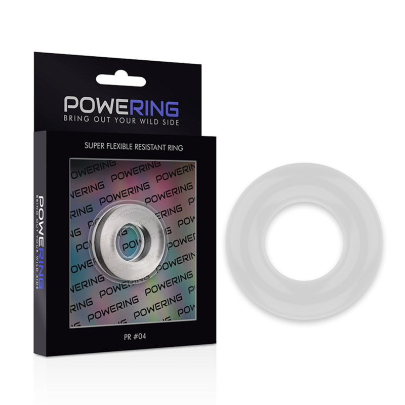 POWERING - ANELLO PER PENE SUPER FLESSIBILE E RESISTENTE 3,8CM PR04 TRASPARENTE