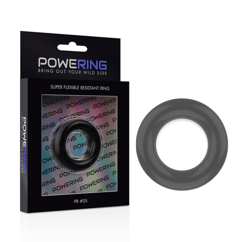 POWERING - SUPER FLEXIBLE AND RESISTANT PENIS RING 4.8CM PR05 BLACK