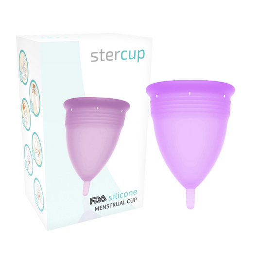 STERCUP - FDA SILIKON MENSTRUATIONSTASSE VIOLETT - GRÖSSE L