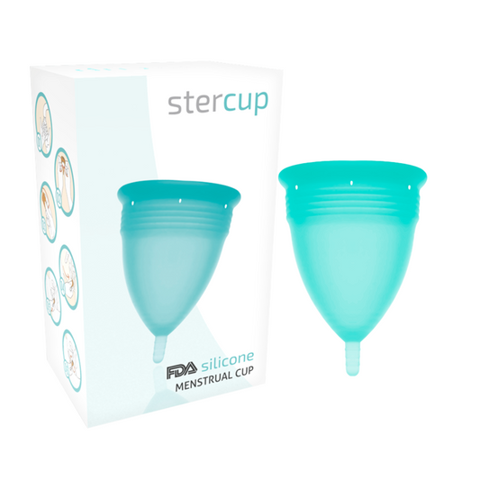 STERCUP – FDA-MENSTRUATIONSTASSE AUS SILIKON, AQUAMARIN – GRÖSSE S