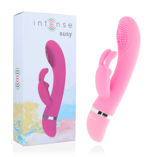 INTENSE - VIBRATORE OSCILLANTE SUSY SILICONE RABBIT ROSA