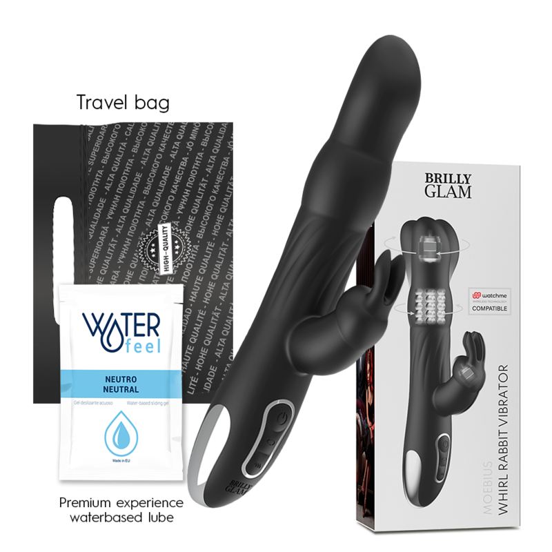 BRILLY GLAM- MOEBIUS RABBIT VIBRATOR & ROTATOR COMPATIBLE WITH WATCHME WIRELESS TECHNOLOGY