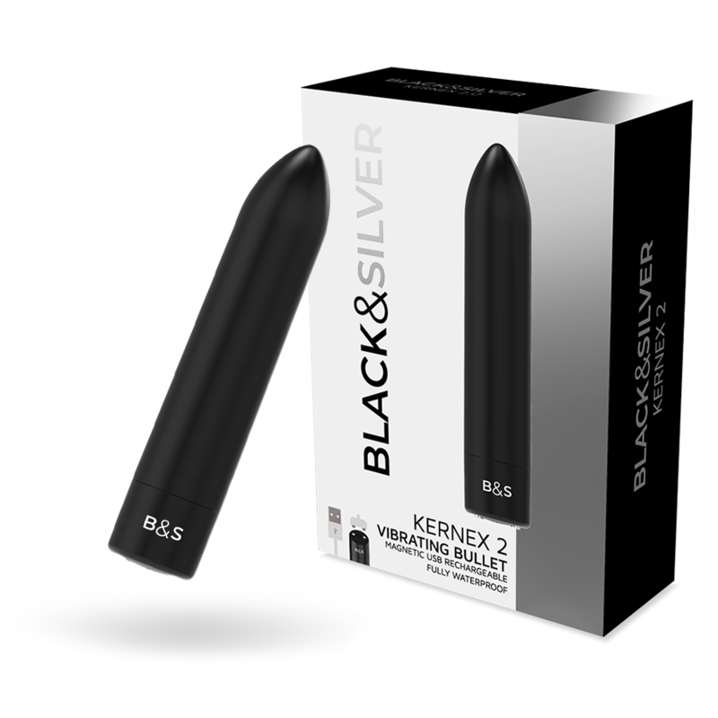 BLACK&SILVER - KERNEX 2 BLACK VIBRATING MAGNETIC BULLET