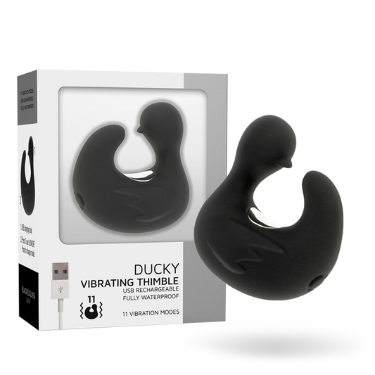 BLACK&amp;SILVER - DUCKYMANIA DITALE ANATRA STIMOLANTE IN SILICONE RICARICABILE