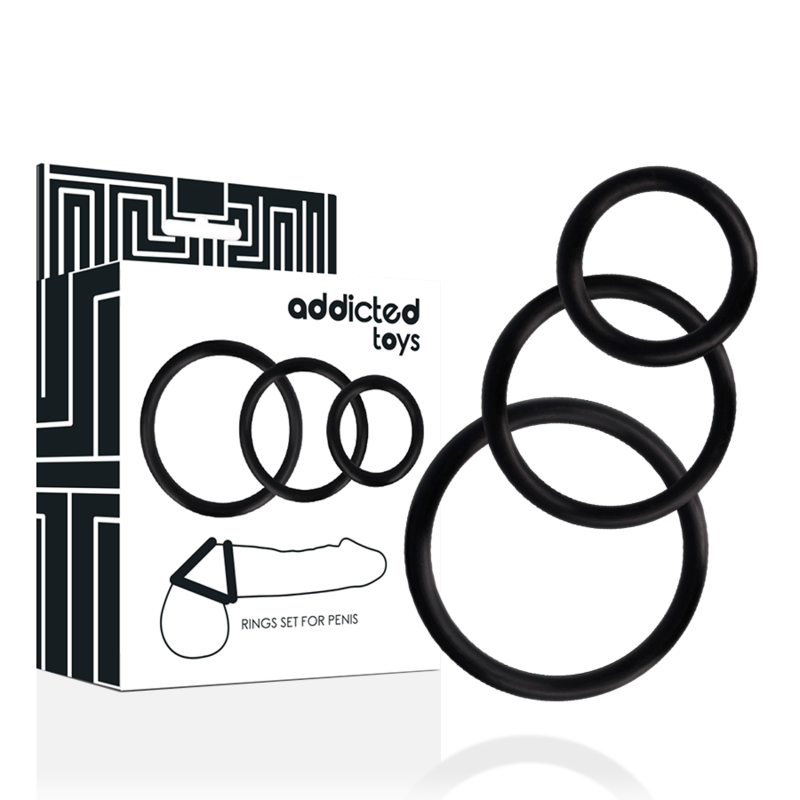 ADDICTED TOYS - RINGE-SET FÜR PENIS SCHWARZ