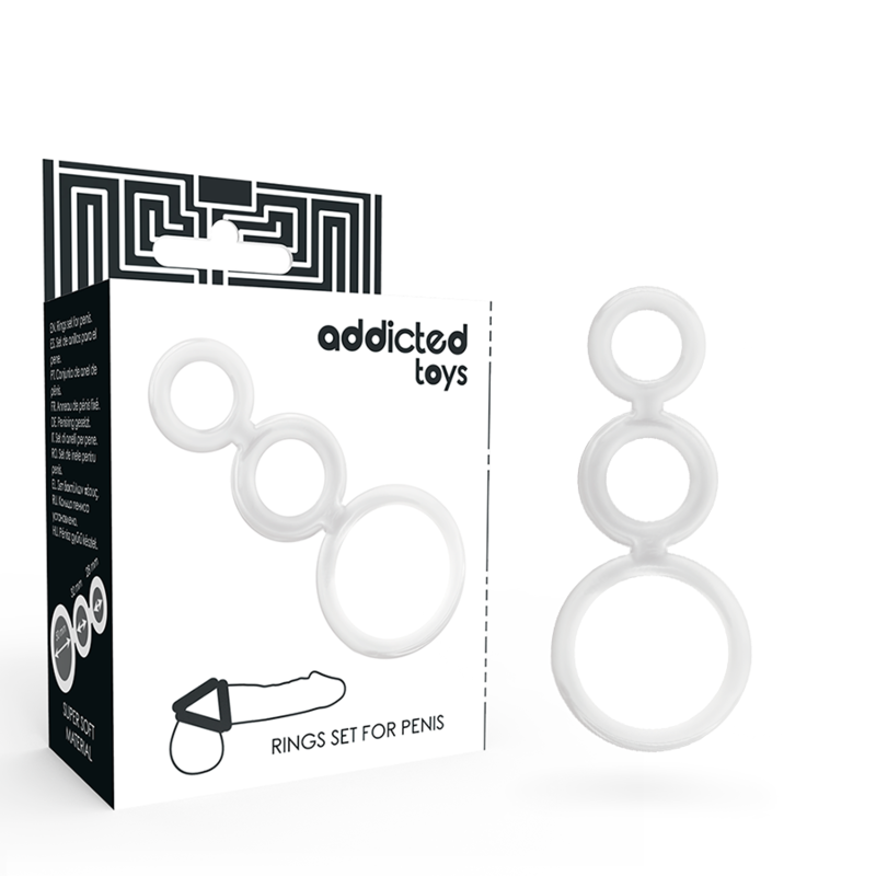 ADDICTED TOYS - SET DI ANELLI PER PENE TRASPARENTI