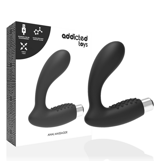 ADDICTED TOYS - PROSTATAVIBATOR, WIEDERAUFLADBAR, MODELL 5 - SCHWARZ