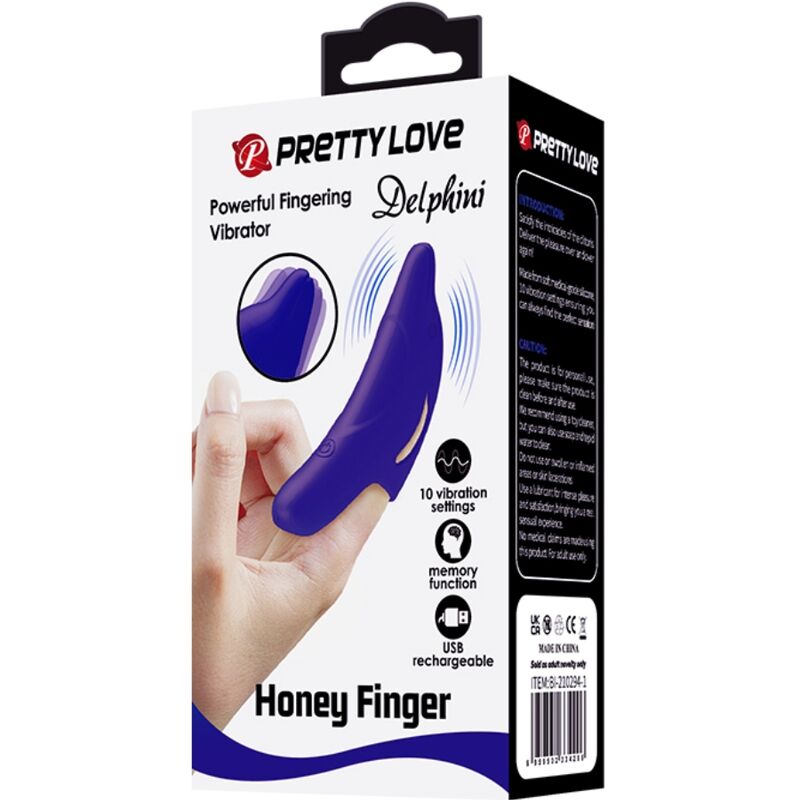 PRETTY LOVE - DELPHINI KRAFTVOLLER DUNKELBLAUER FINGERSTIMULATOR