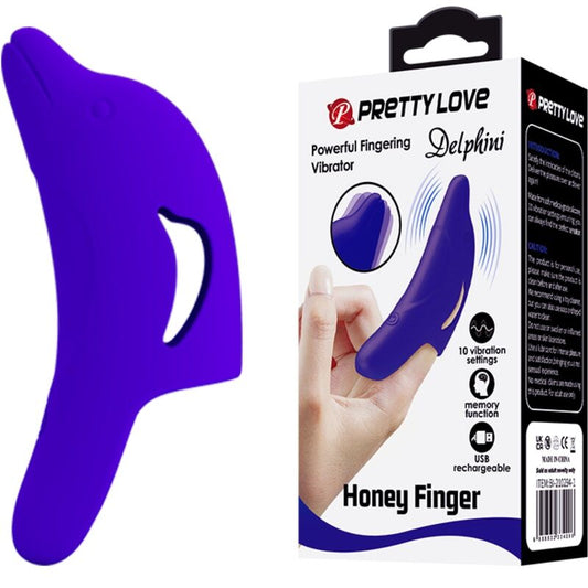 PRETTY LOVE - DELPHINI POTENTE STIMOLATORE PER DITA BLU SCURO