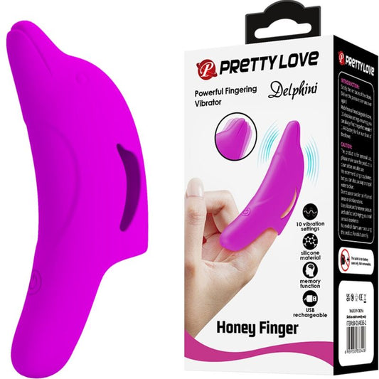 PRETTY LOVE - DELPHINI POTENTE STIMOLATORE PER DITA VIOLA