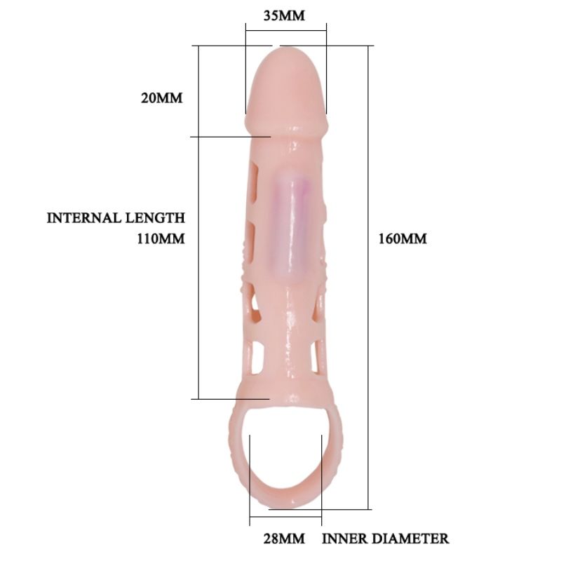 PRETTY LOVE - HARRISON PENIS EXTENDER COVER MIT VIBRATION UND GURT 13,5 CM