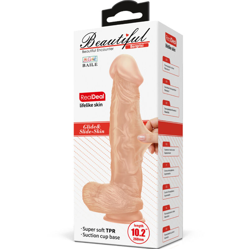 BAILE - BELLISSIMO INCONTRO BERGRISI DILDO REALISTICO FLESSIBILE 26 CM NATURALE