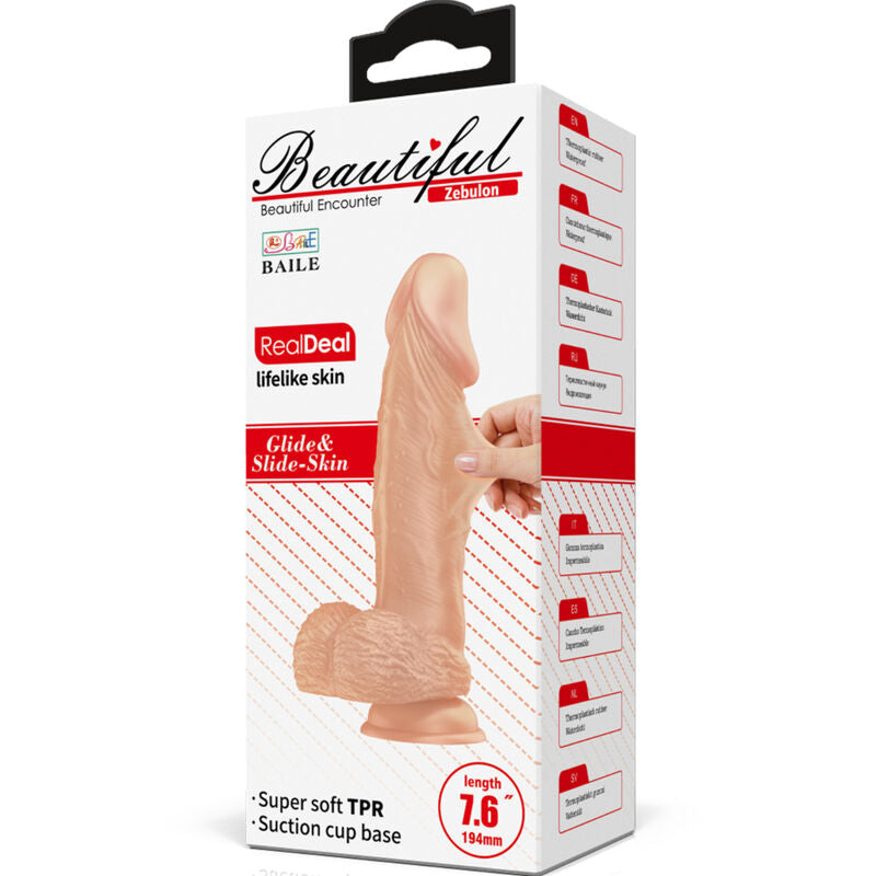 BAILE - BELLISSIMO INCONTRO ZEBULON DILDO REALISTICO FLESSIBILE 19,4 CM NATURALE