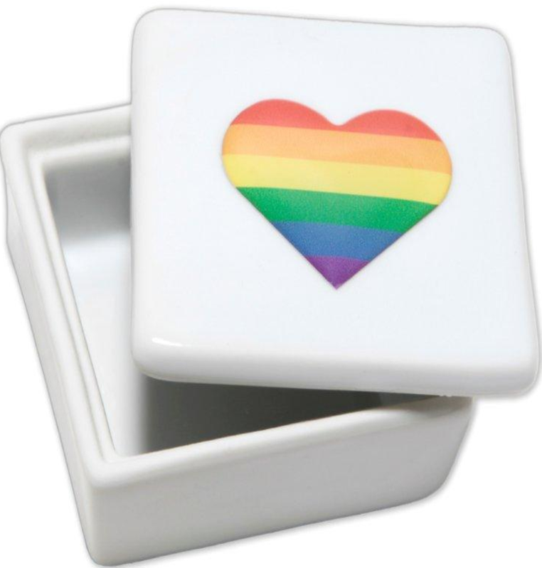 PRIDE - SQUARE SQUARE JEWELLERY BOX WITH LGBT HEART