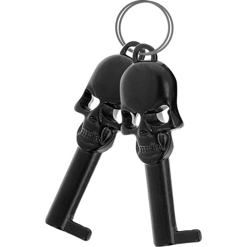 FETISH SUBMISSIVE - METAL HANDCUFFS FOR BLACK HANDS WITH SKULL KEY