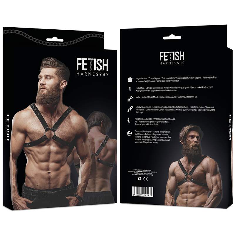 FETISH SUBMISSIVE ATTITUDE - MEN'S CROSS CHEST ECO-LEATHER HARNESS