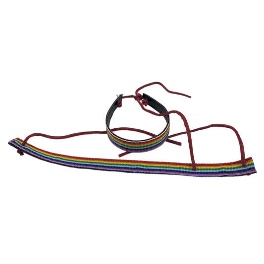 PRIDE - LGBT-FLAGGE SCHWARZES LEDERARMBAND