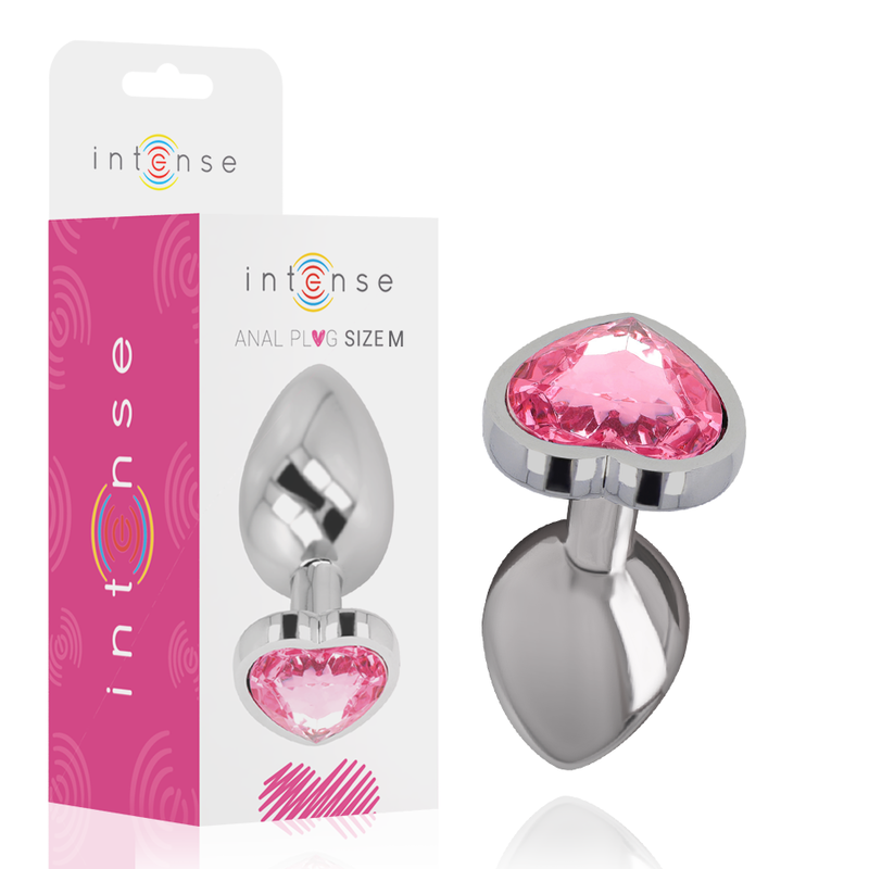 INTENSE - ALUMINIUM-METALL-ANALPLUG ROSA HERZ GRÖSSE M