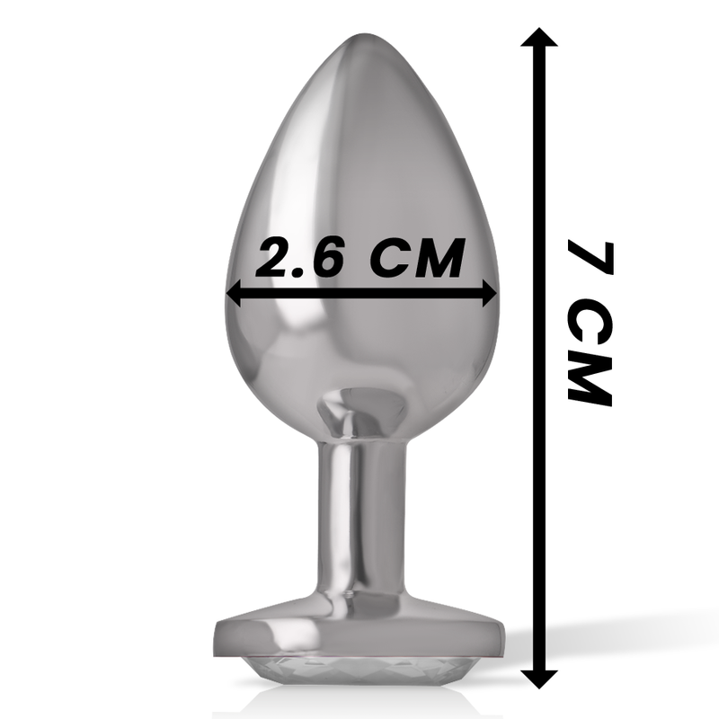 INTENSE - WEISSER HERZ-ANALPLUG AUS ALUMINIUMMETALL, GRÖSSE S