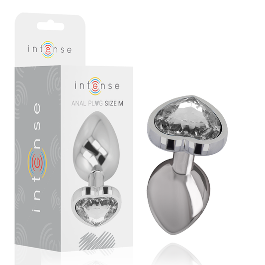 INTENSE - ALUMINIUM-METALL-ANAL-PLUG WEISSES HERZ GRÖSSE M