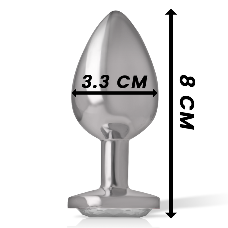 INTENSE - ALUMINIUM-METALL-ANAL-PLUG WEISSES HERZ GRÖSSE M