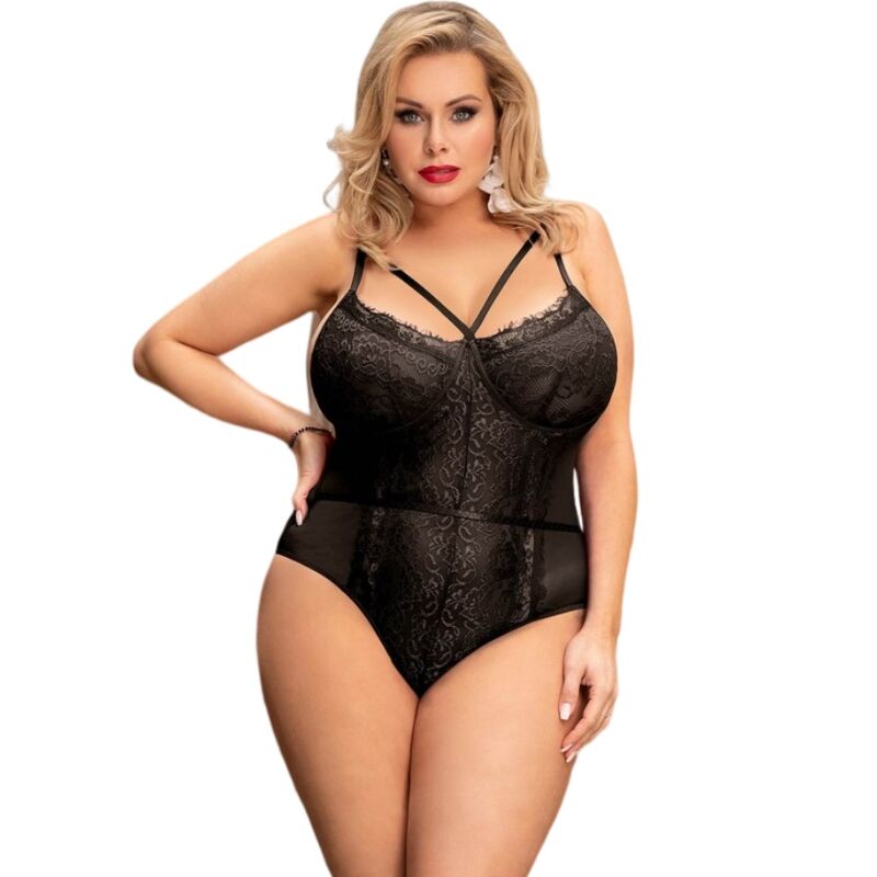 QUEEN LINGERIE - BLACK LACE TEDDY S/M