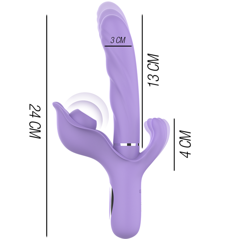 INTENSE - BILLIE MULTIFUNCTION RECHARGEABLE VIBRATOR SUCTION & PULSING PURPLE