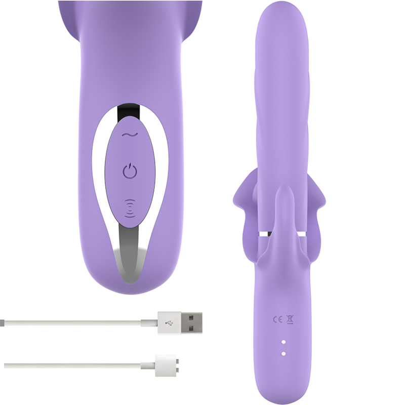 INTENSE - BILLIE MULTIFUNKTIONS-WIEDERAUFLADBARER VIBRATOR MIT SAUGEN UND PULSIEREND, LILA