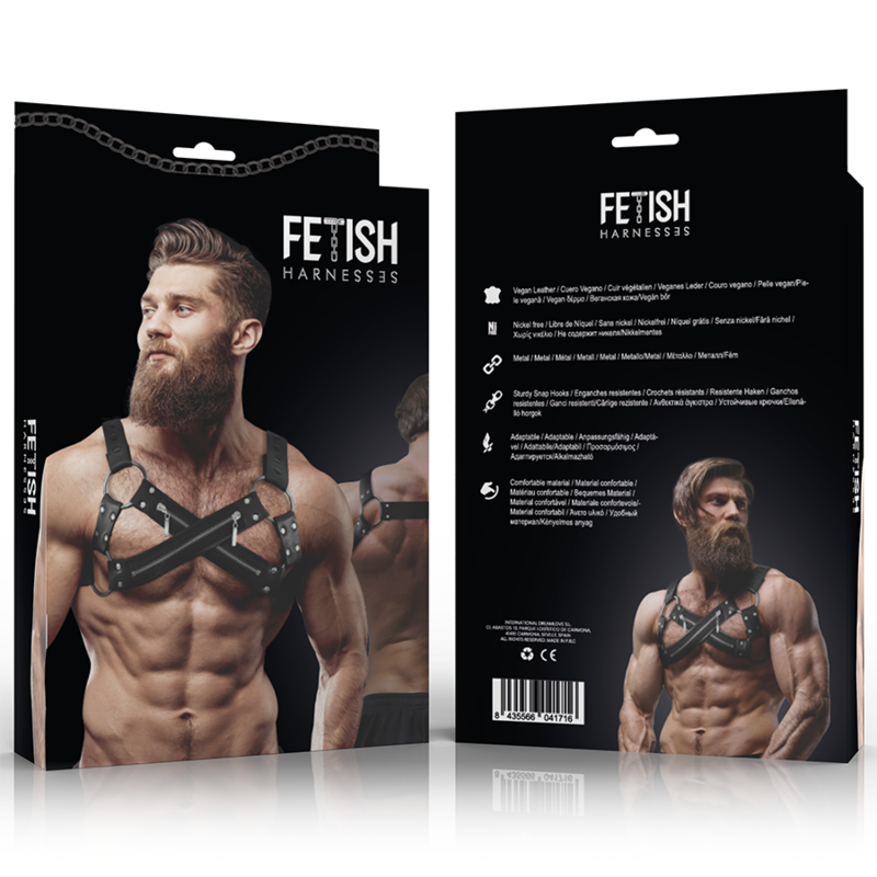 ATTEGGIAMENTO SOTTOMESSO FETISH - IMBRACATURA BULLDOG IN NEOPRENE REGOLABILE CON CERNIERE PER UOMINI