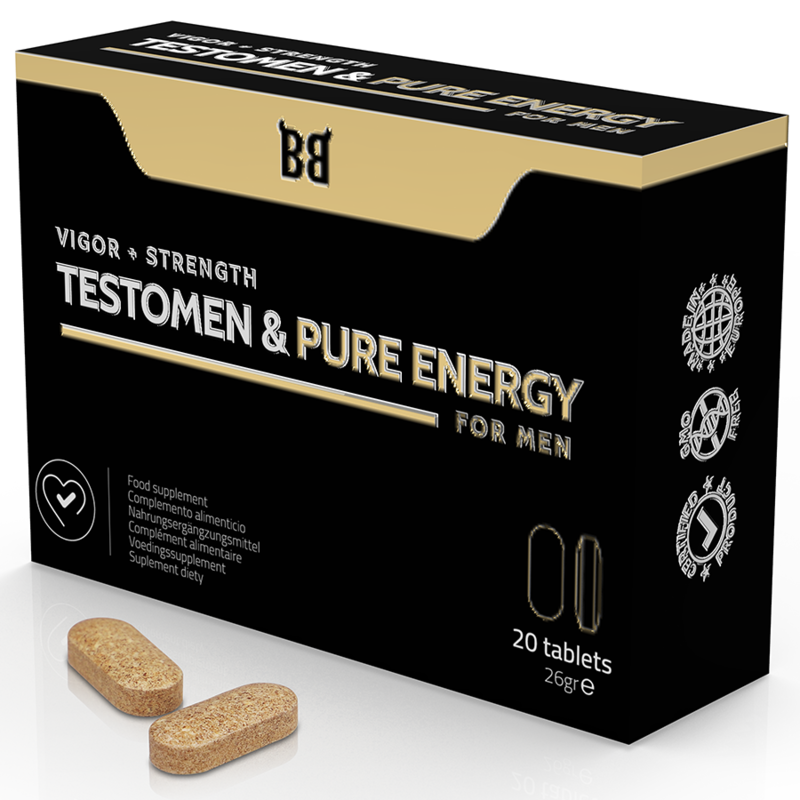 BLACK BULL - TESTOMEN & PURE ENERGY ENHANCER FOR MEN 20 CAPSULES