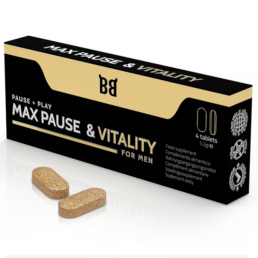 BLACK BULL - MAX PAUSE &amp; VITALITY RETARDANT FÜR MÄNNER 4 KAPSELN