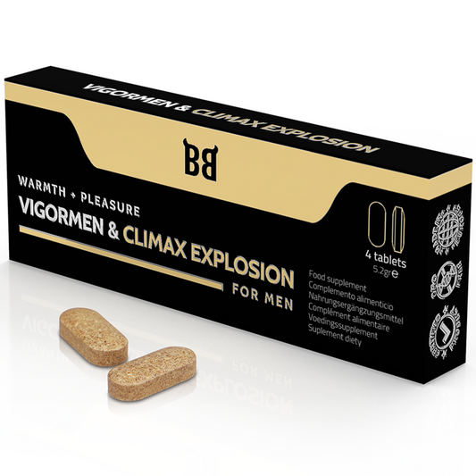 BLACK BULL - VIGORMEN &amp; CLIMAX EXPLOSION PIÙ GRANDE PIACERE PER GLI UOMINI 4 CAPSULE