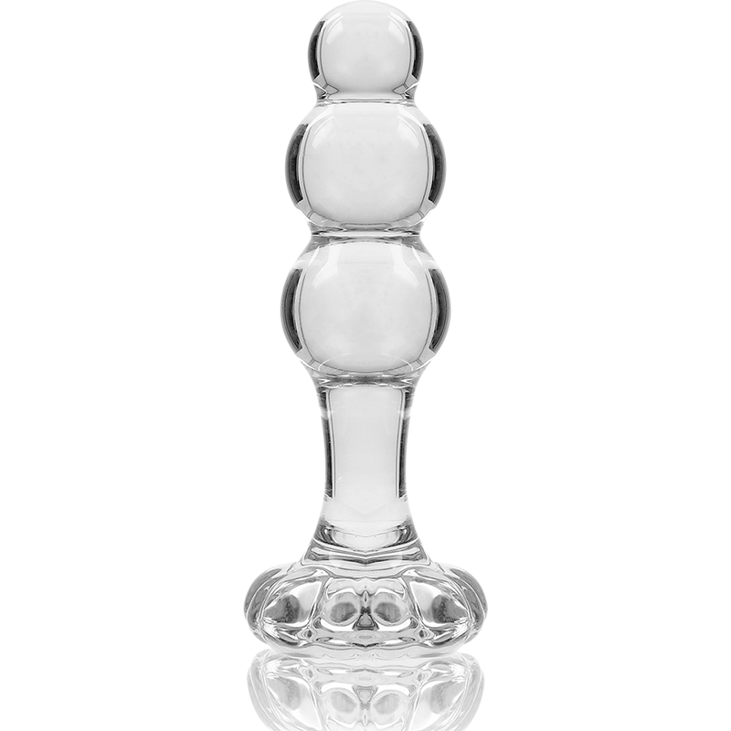 NEBULA SERIES BY IBIZA - MODEL 1 ANAL PLUG BOROSILICATE GLASS CLEAR 10.5 CM -O- 3 CM