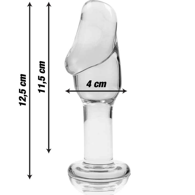 SERIE NEBULA BY IBIZA - MODELLO 6 TAPPO ANALE VETRO BOROSILICATO TRASPARENTE 12,5 CM -O- 4 CM