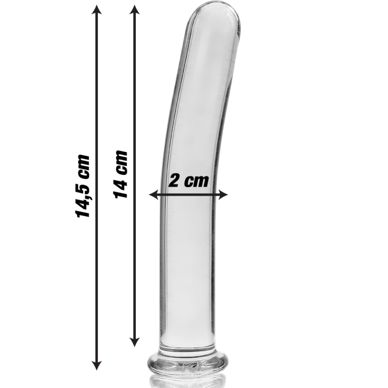 NEBULA SERIES BY IBIZA - MODEL 8 DILDO BOROSILICATE GLASS CLEAR 14.5 CM -O- 2 CM