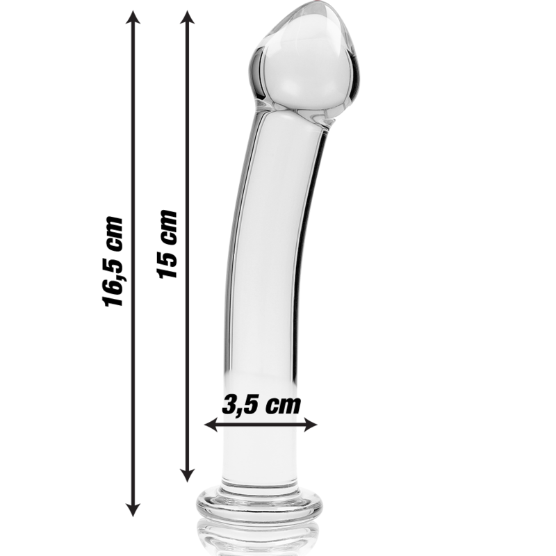 SERIE NEBULA BY IBIZA - MODELLO 11 DILDO VETRO BOROSILICATO TRASPARENTE 16 CM -O- 3 CM