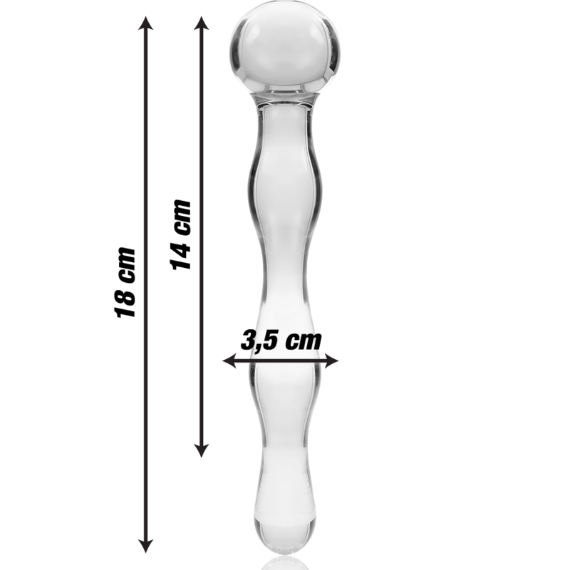 SERIE NEBULA BY IBIZA - MODELLO 13 DILDO VETRO BOROSILICATO TRASPARENTE 18 CM -O- 3,5 CM