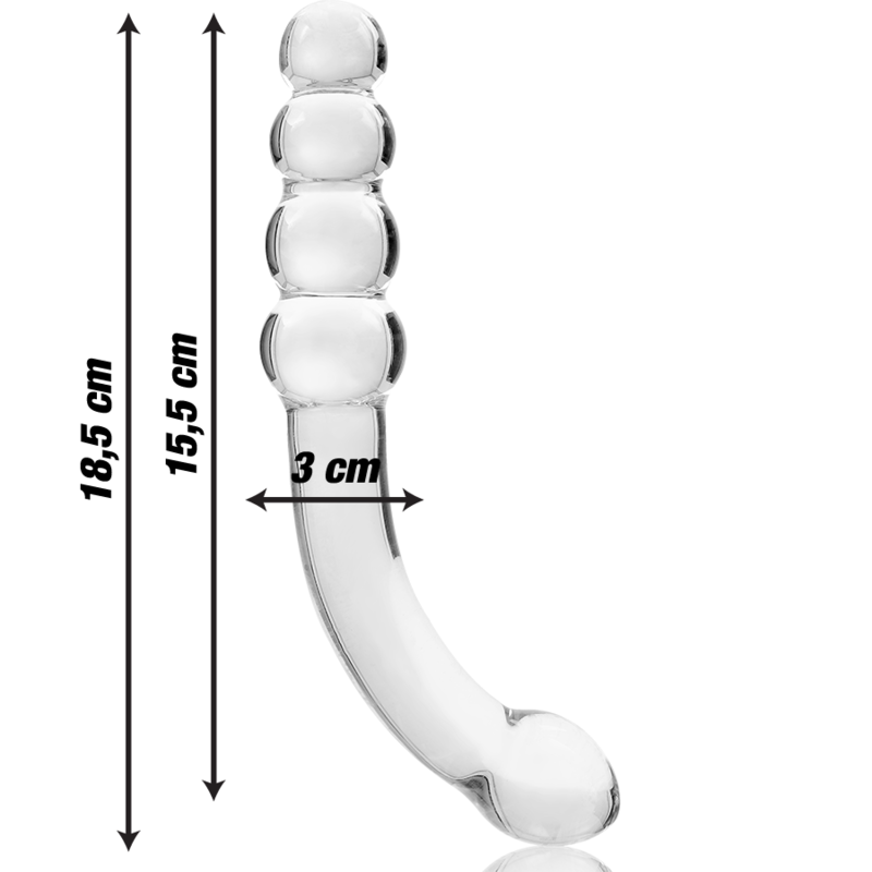 NEBULA SERIE VON IBIZA - MODELL 14 DILDO BOROSILIKATGLAS KLAR 18,5 CM -O- 3 CM