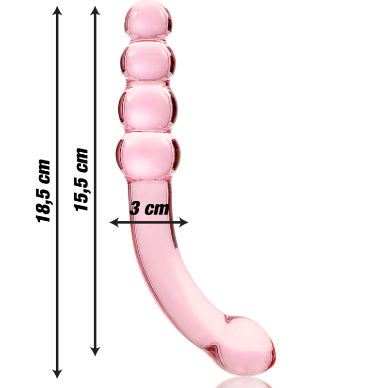 NEBULA SERIES BY IBIZA - MODEL 14 DILDO BOROSILICATE GLASS CLEAR 18.5 CM -O- 3 CM