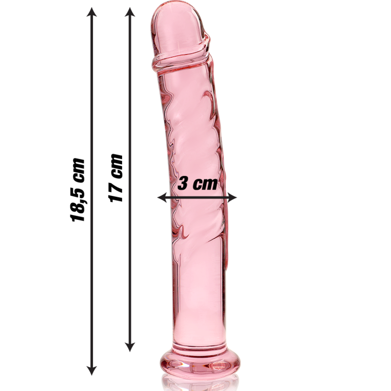 NEBULA SERIES BY IBIZA - MODEL 16 DILDO BOROSILICATE GLASS CLEAR 18.5 CM -O- 3 CM