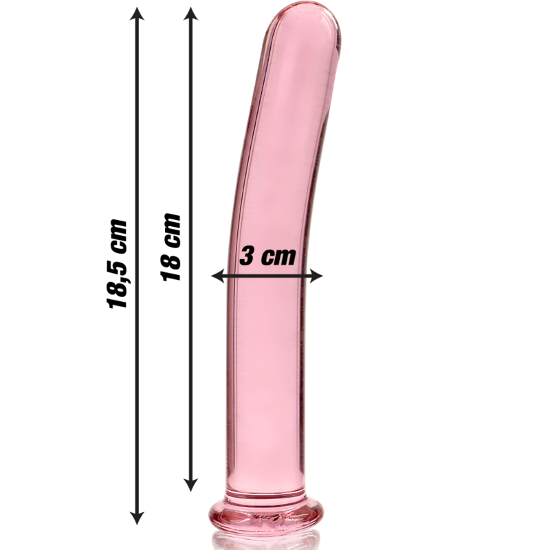 SERIE NEBULA BY IBIZA - MODELLO 17 DILDO VETRO BOROSILICATO TRASPARENTE 18,5 CM -O- 3 CM