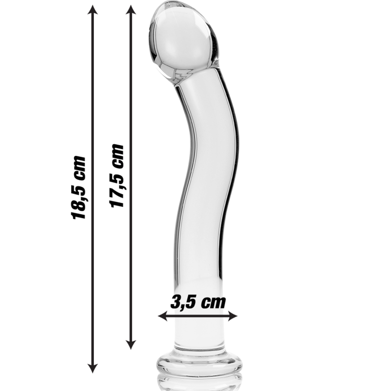 NEBULA SERIE VON IBIZA - MODELL 18 DILDO BOROSILIKATGLAS KLAR 18,5 CM -O- 3,5 CM