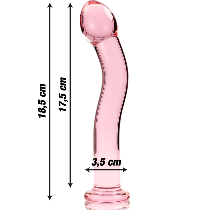 SERIE NEBULA BY IBIZA - MODELLO 18 DILDO VETRO BOROSILICATO TRASPARENTE 18,5 CM -O- 3,5 CM