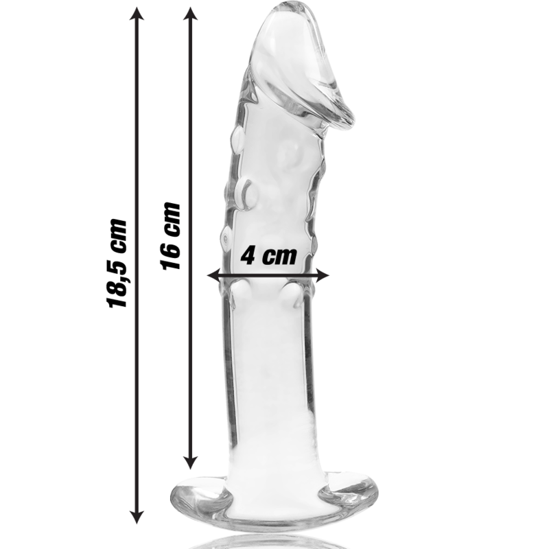 NEBULA SERIES BY IBIZA - MODEL 19 DILDO BOROSILICATE GLASS CLEAR 18.5 CM -O- 4 CM